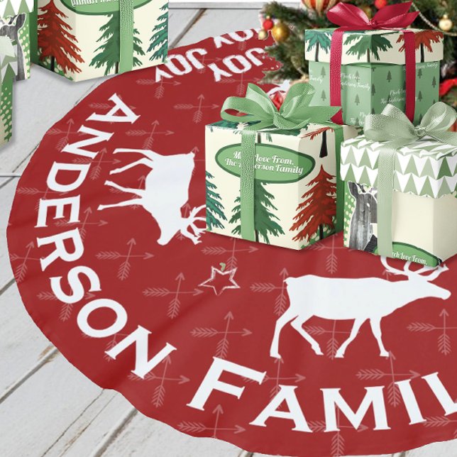 Chalkboard Crossed Arrow Rentierfest Weihnachten Polyester Weihnachtsbaumdecke (Von Creator hochgeladen)