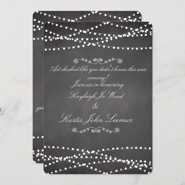 Chalkboard Custom Wedding Einladungen (Vorne/Hinten)