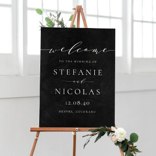 Chalkboard Dainty Script Wedding Willkommenszeiche Poster