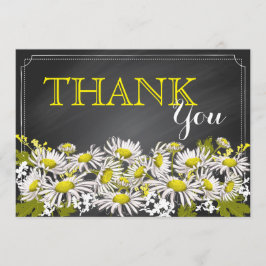 Chalkboard Daisies Rustic Modern Vielen Dank Dankeskarte