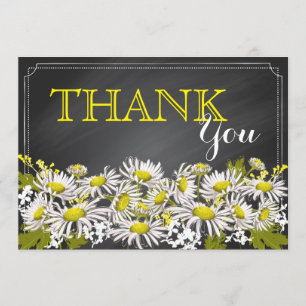 Chalkboard Daisies Rustic Modern Vielen Dank Dankeskarte