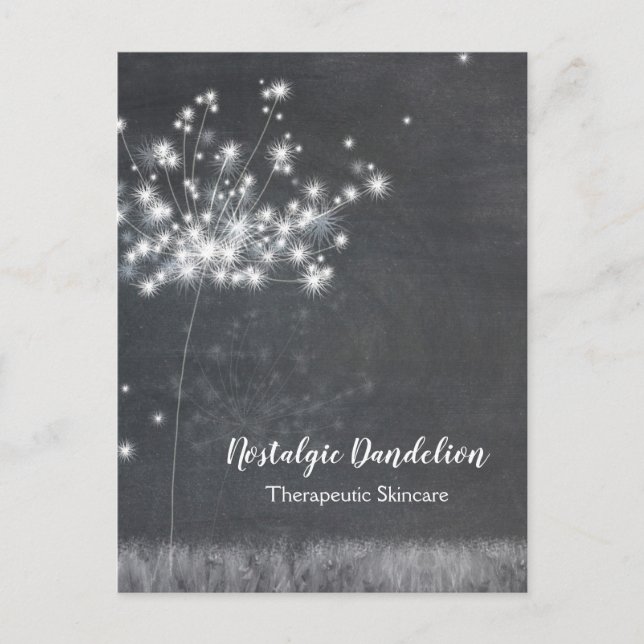 Chalkboard Dandelion Business Vielen Dank Postkarte (Vorderseite)