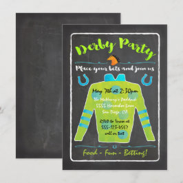 Chalkboard Derby Horse Racing Party Einladung