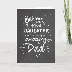 Chalkboard des Vaters Tageskarte Zitat Daughter Karte