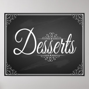 Chalkboard Dessert Tafel Hochzeit oder Party Druck Poster