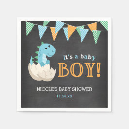 Chalkboard Dinosaur Boy Baby Dusche Serviette