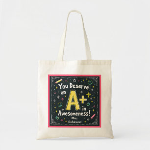 Chalkboard Doodle Tote Bag - A+ in Wahnsinn! Tragetasche