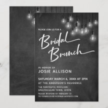 Chalkboard Edison Lights Modern Bridal Brunch