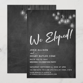 Chalkboard Edison Lights Moderne wir geebnet Einladung