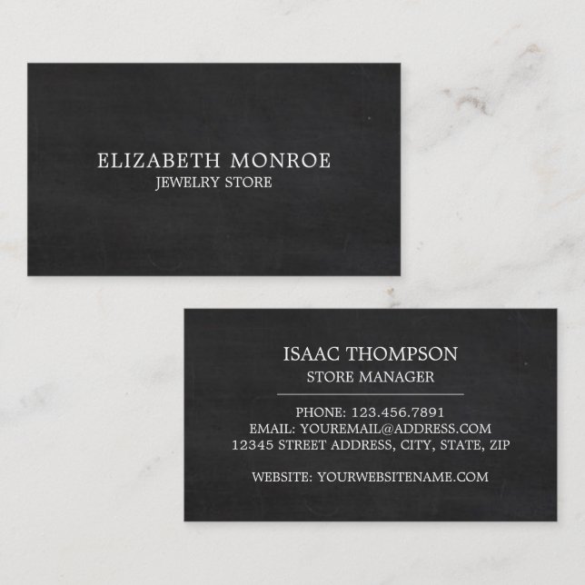 Chalkboard-Effekt, Juwelier Visitenkarte (Vorne/Hinten)