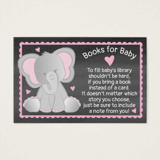 Chalkboard Elephant Baby Girl Dusche buchen (Vorderseite)