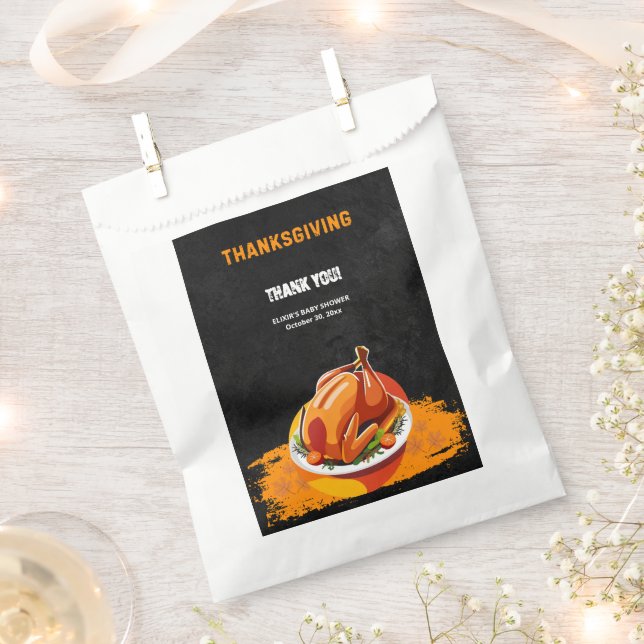 Chalkboard Erntedank Röstete Türkei Babydusche Geschenktütchen (Ausgeschnitten)