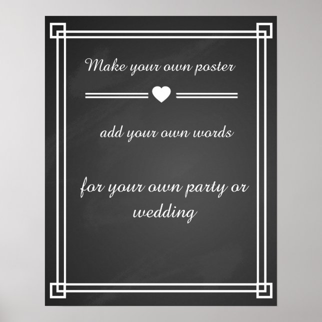 Chalkboard Erstellen Sie Ihr eigenes Plakat (Vorne)