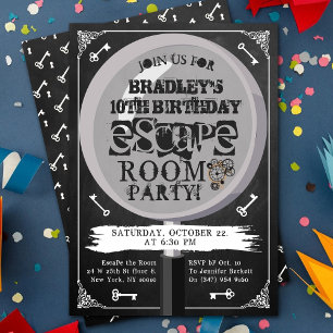 Chalkboard Escape Room Party jeden Geburtstag Einladung