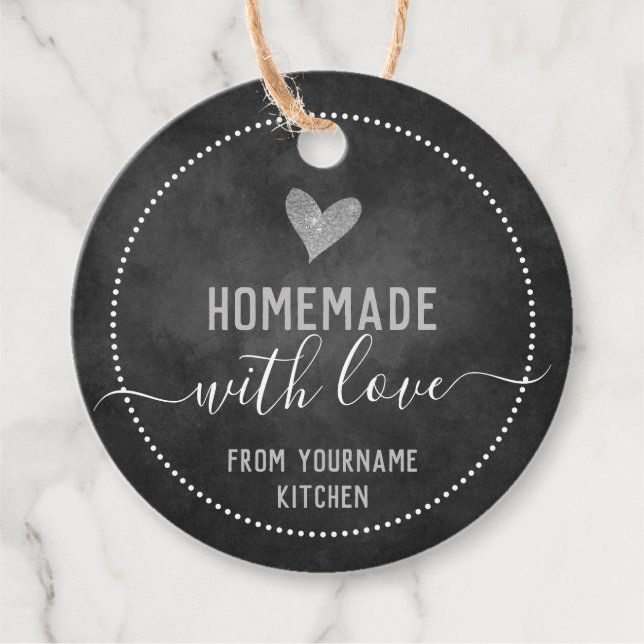 Chalkboard Extravagante Skriptschrift, hausgemacht Geschenkanhänger (Vorderseite)