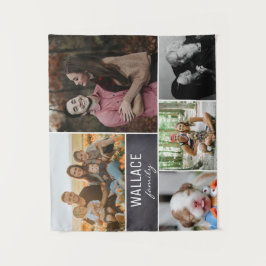 Chalkboard Family Wiedersehen-FotoCollage Wandteppich