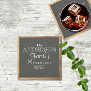 Chalkboard Family Wiedersehen Typografie Gefallen Steinuntersetzer