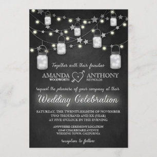Chalkboard Firefly Mason Jar Hochzeit Einladungen