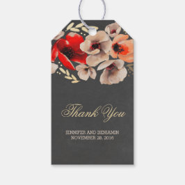 Chalkboard Floral Gold Rustikale Hochzeit Geschenkanhänger