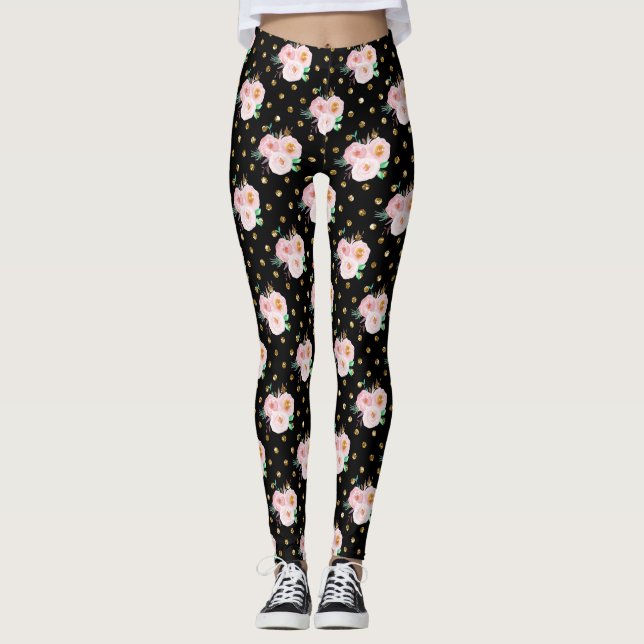 Chalkboard Floral Leggings (Vorderseite)