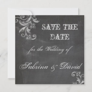Chalkboard Floral Save the Date