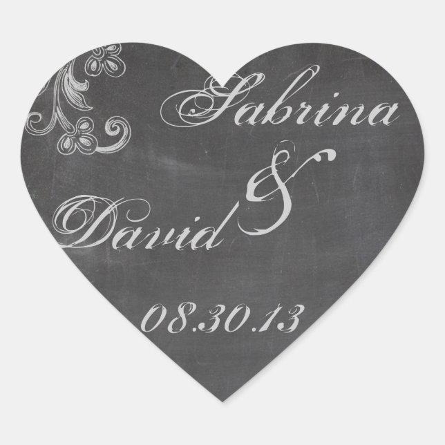 Chalkboard Floral Umschlag Aufkleber (Vorderseite)