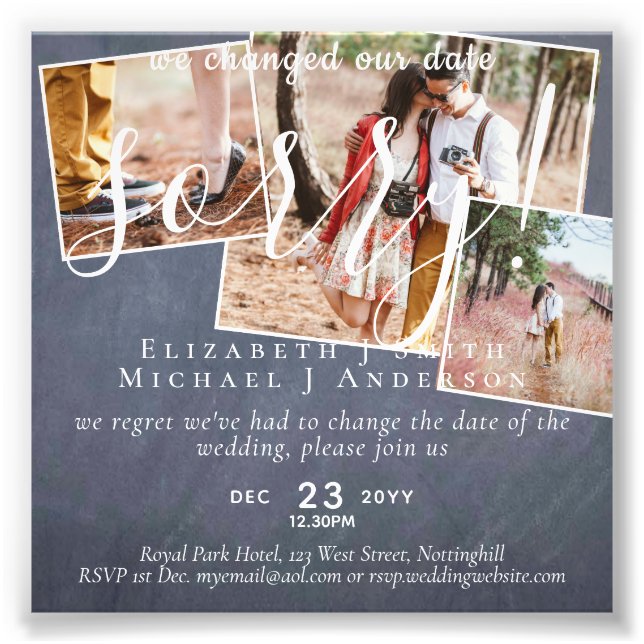 Chalkboard FOTO Change Plans Neuer Termin verschob (Vorne)