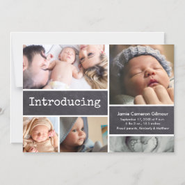 Chalkboard-Foto-Collage Einführung eines kleinen J Magneteinladung