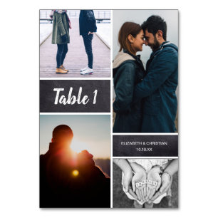 Chalkboard Foto Collage Wedding Tischnummer