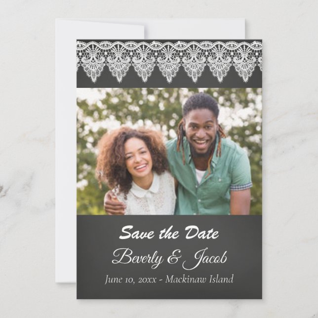Chalkboard-Foto Save the Date (Vorderseite)