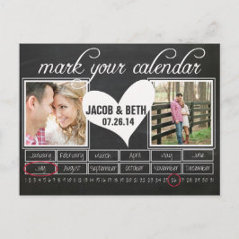 Chalkboard Foto Save the Date Kalender Postkarte