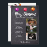 Chalkboard Foto Weihnachten Schwangerschaft Ankünd<br><div class="desc">Mit der Weihnachtsankündigung im Chalkboard-Foto "Weihnachtsschwangerschaft" die Freude an Ihrer Schwangerschaft verteilen. Diese bezaubernde und herzliche Flachkarte ermöglicht es Ihnen, die Spannung Ihrer Reise mit nahen Freunden und Familie auf angenehme und festliche Weise zu teilen. Das Herzstück der Ankündigung ist eine wunderschöne Kalkboard-Foto-Collage, die die Highlights Ihres Jahres einfängt. Passen...</div>