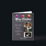 Chalkboard Foto Weihnachten Schwangerschaft Ankünd<br><div class="desc">Die Begeisterung für Ihre Schwangerschaft kann mit dieser Weihnachtskalkboard-Foto-Collage-Karte mit nahen Freunden und Familienmitgliedern geteilt werden. Genießen Sie dann andere Highlights aus dem Jahr und erfreuen Sie sich an den großen Neuigkeiten des Ankunftsmonats des Babys. Passen Sie den besonderen Gruß, Namen, Details, Fotos an, wie Sie möchten. Behaltend mit Aquarellen,...</div>