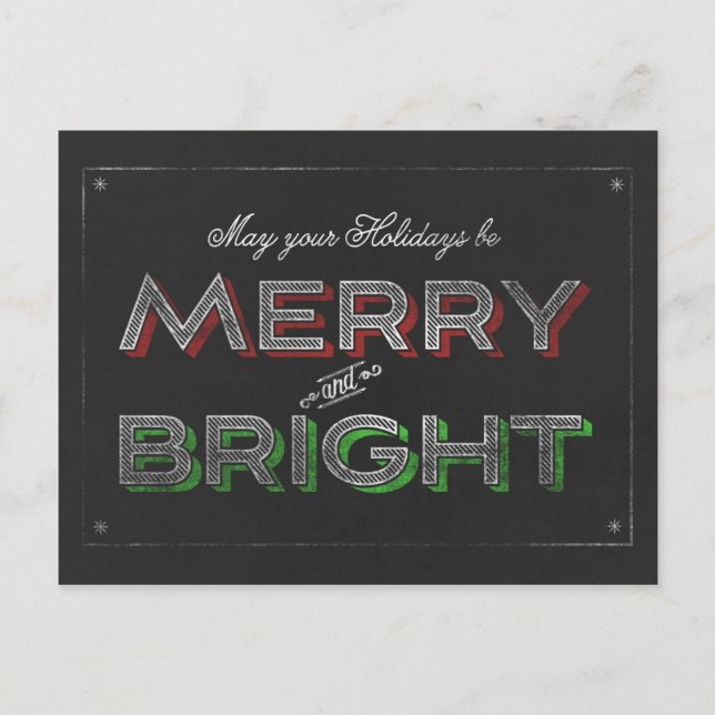 Chalkboard Frohe und helle Weihnachten (Vorderseite)