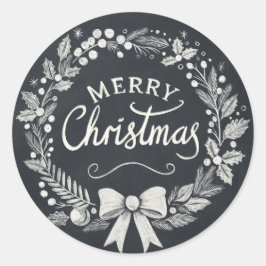 Chalkboard Frohe Weihnachts-Feuerkleber Runder Aufkleber