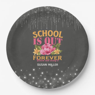 Chalkboard Funny Teacher Blumenversorgung Pappteller