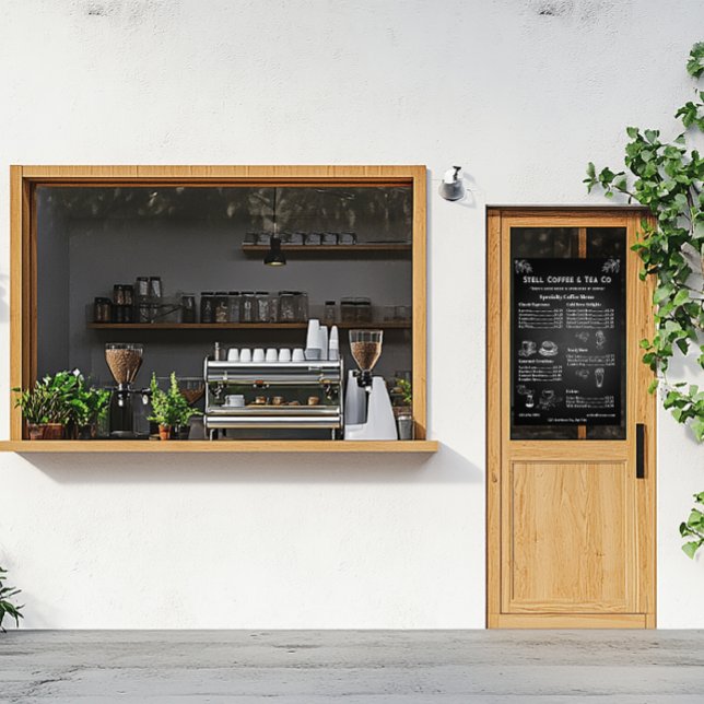 Chalkboard für allgemeine Kaffeekarten anpassen Fensteraufkleber (Von Creator hochgeladen)