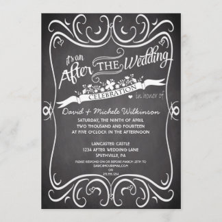 Chalkboard für Blume und Wirbel nach Hochzeit IDPP Einladung