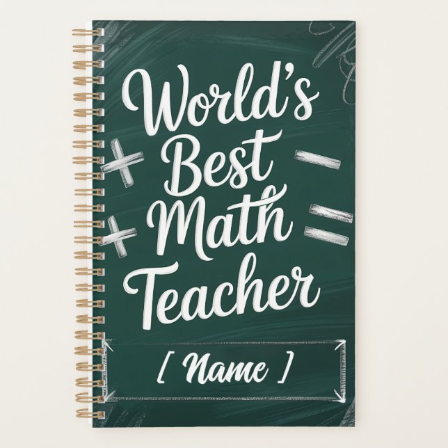 Chalkboard-Geschenk für den besten Lehrer der Welt Planer (Vorderseite)