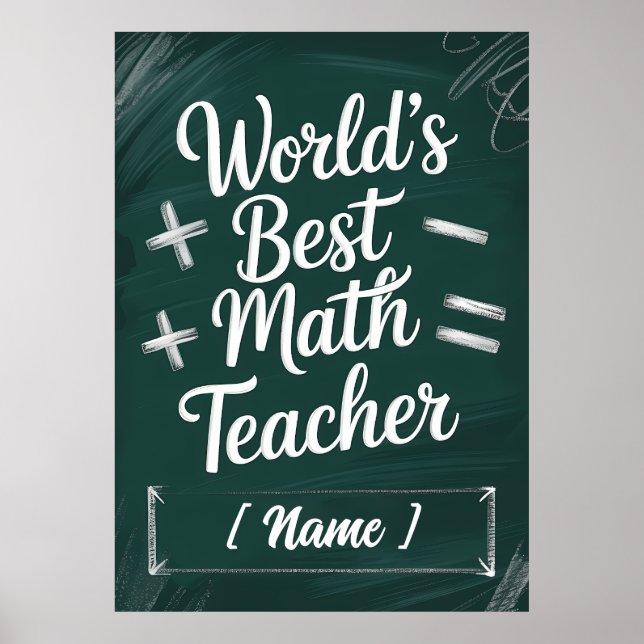 Chalkboard-Geschenk für den besten Lehrer der Welt Poster (Vorne)