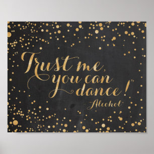 Chalkboard glitterVertrauen Sie mir, dass Sie tanz Poster