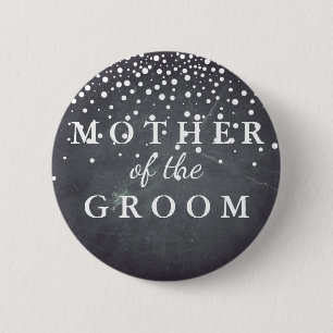 Chalkboard Glitzer Mutter der Groomehe Button