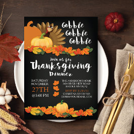 Chalkboard Gobble Türkei Erntedank Einladung