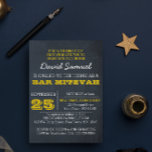 Chalkboard Gold Bar Mitzvah Einladung<br><div class="desc">Diese lässigen,  schicken Einladungen sind perfekt für jede Bar Mitzvah Feier. Jede Textzeile ist vollständig anpassbar,  um genau zu sagen,  was Sie gewollt haben!</div>