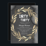 Chalkboard Gold Leaf Wreath 30. Geburtstag Party Einladung<br><div class="desc">Chalkboard Gold Leaf Wreath 30. Geburtstag Party Einladung Matching Sammlung in Niche und Nest Store. Artwork von www.EssemCreatives.etsy.com</div>