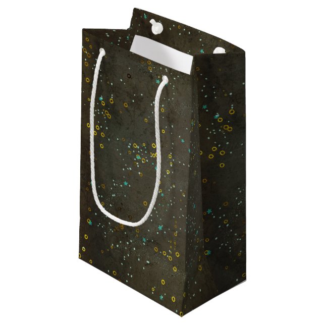 Chalkboard Gold Silver Stars Constellation Sky Kleine Geschenktüte (Vorderseite Schrägansicht)