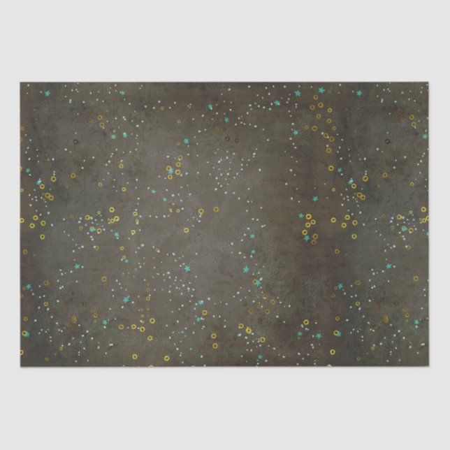 Chalkboard Gold Silver Stars Constellation Sky Seidenpapier (Vorderseite)