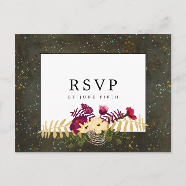 Chalkboard Gold Silver Stars Constellation UAWG Postkarte (Vorderseite)