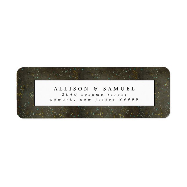 Chalkboard Gold Silver Stars Rücksendeadresse (Vorne)