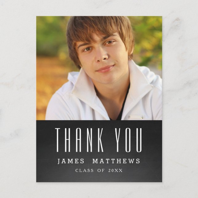 CHALKBOARD GRAD | ABSCHLUSS DANKE IHNEN POSTCARD POSTKARTE (Vorderseite)